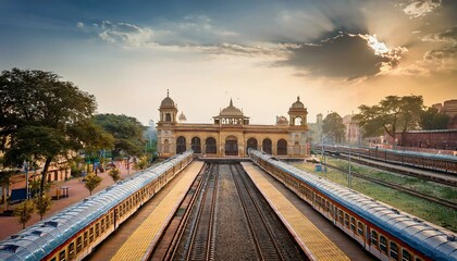 Obraz premium station at sunset