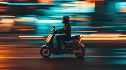 Night Rider on Scooter