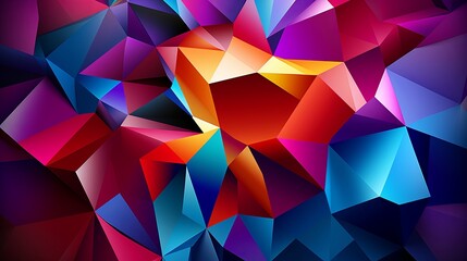 Obraz premium Abstract Geometric Composition with Vivid Hues and Dynamic Form