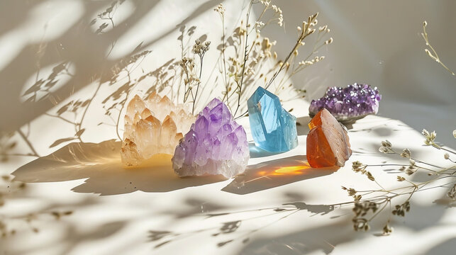 Healing Crystals and Gemstones, Amethyst, Minimalist, 300 DPI 