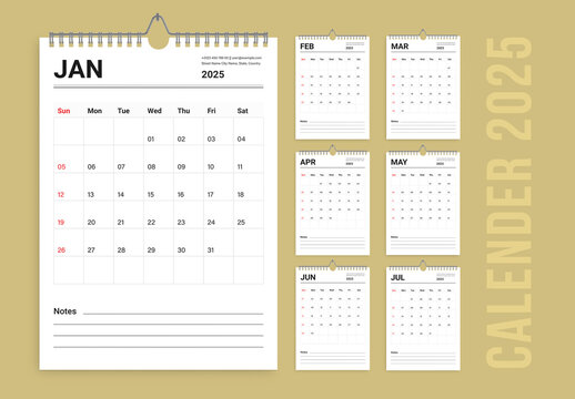 Calender Design Layout Template