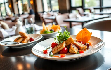 served table in restaurant