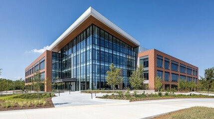 Obraz premium Modern Office Building with Glass Facade