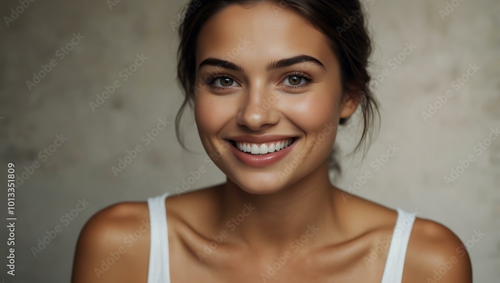 Poster Natural beauty woman smiling.