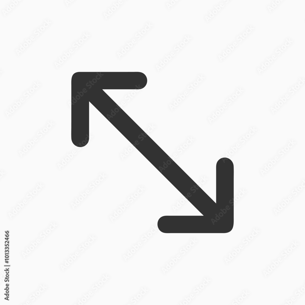 Poster diagonal arrow icon for expand and resize designs