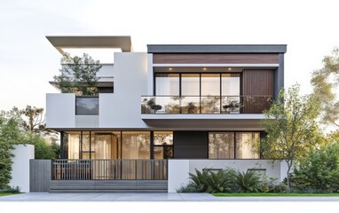 Fototapeta premium Modern house isolated stock photo on white background