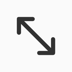 Diagonal Arrow Icon for Expand and Resize Designs
