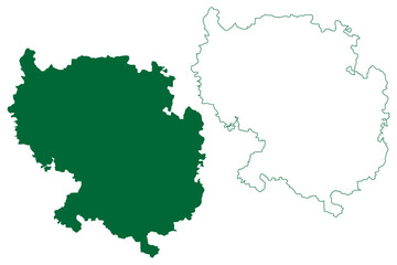 Vidisha district (Madhya Pradesh State, Bhopal division, Republic of India) map vector illustration, scribble sketch Vidisha map