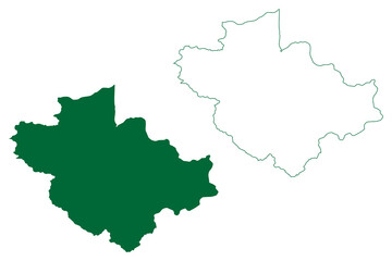 Wayanad district (Kerala State, Republic of India) map vector illustration, scribble sketch Wayanad map