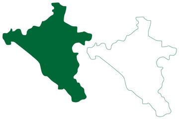 Fototapeta premium Wanaparthy district (Telangana State, Republic of India) map vector illustration, scribble sketch Wanaparthy map