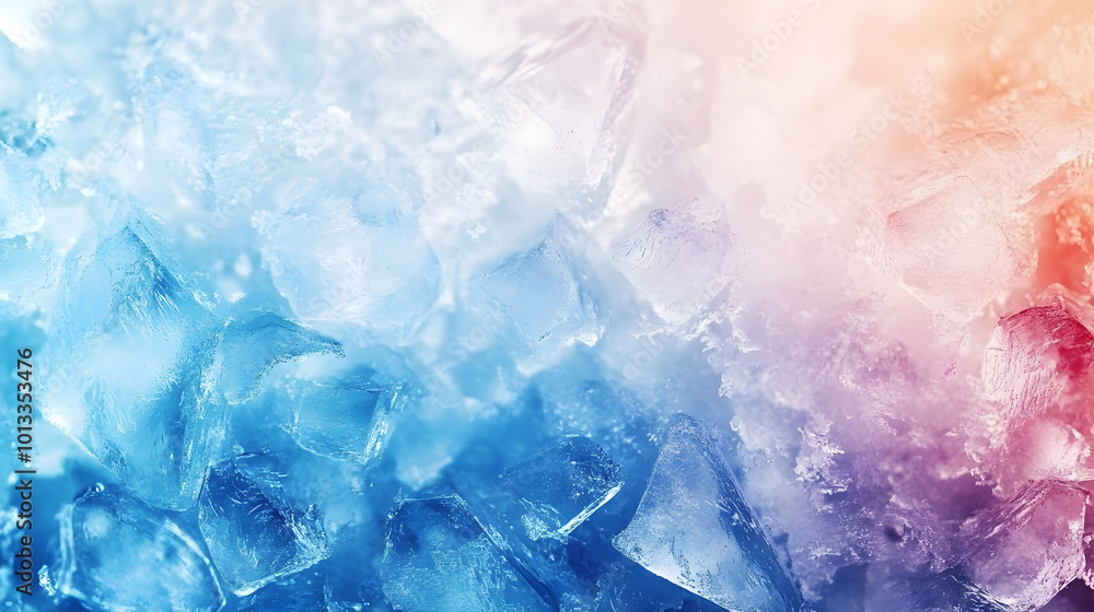 Poster Frosty ice border background