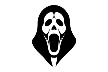 Scream Mask Silhouette Vector Illustration for Horror Designs