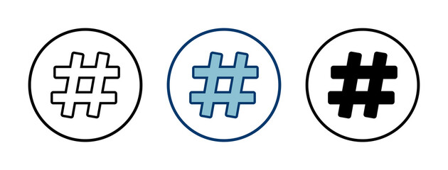 Obraz premium Hashtag icon vector isolated on white background. hashtag vector icon