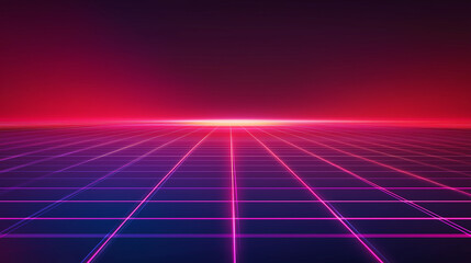 80s Retro Neon Synthwave Background in Vibrant Colors