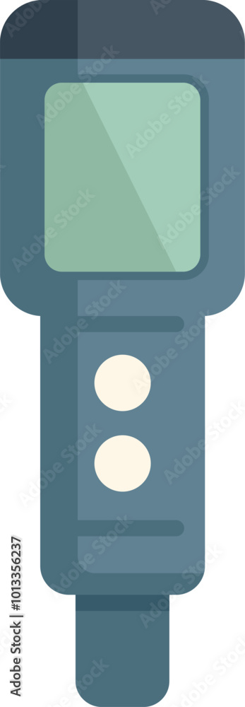 Poster electronic device with blank screen and two white buttons for controlling