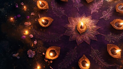 Banner design for diwali festival and podium,Diwali light decoration candle with fireworks,Stage,Product display Showcase design sparkle background,Deepavali,Dipavali,3D podium illustration.