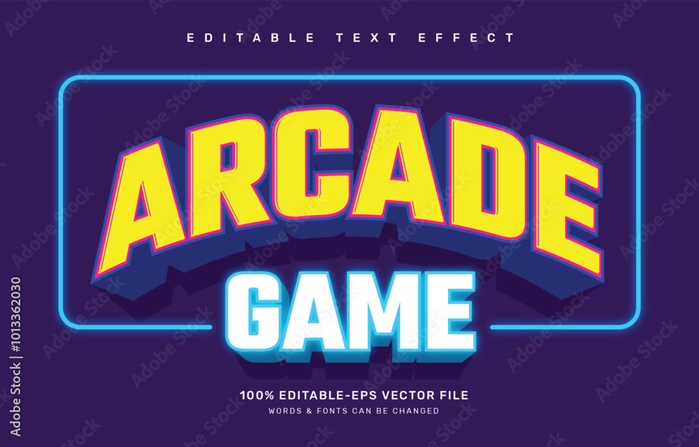 Poster arcade game editable text effect template
