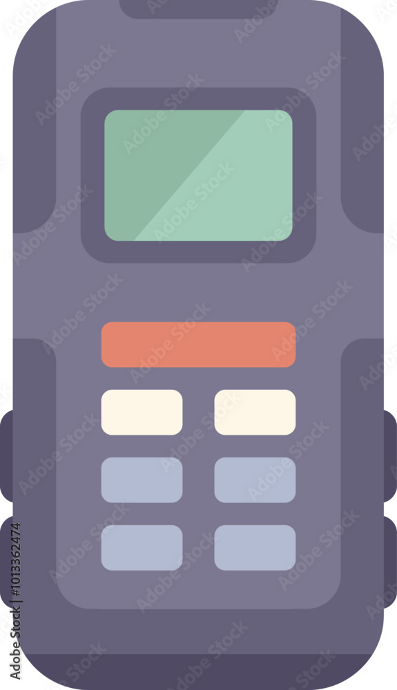 Poster rugged mobile phone with a durable design, featuring a user interface displayed on its screen