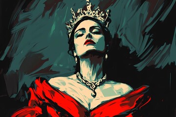 Fototapeta premium Queen background with intricate crown designs and rich patterns, ideal for adding a touch of regal elegance to any project or event.