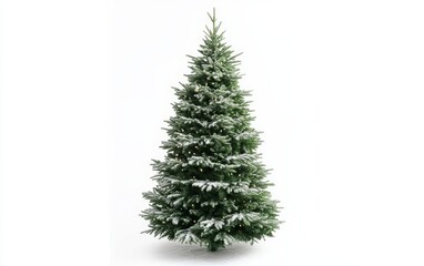 Very beautiful christmas tree on white background. Decorated christmas tree