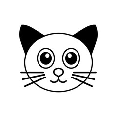 Cat icon on white background. Vector illustration.