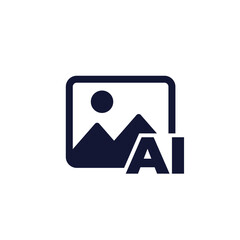 AI generated image icon, pictogram on white