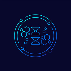 bioengineering icon, biotechnology linear vector design