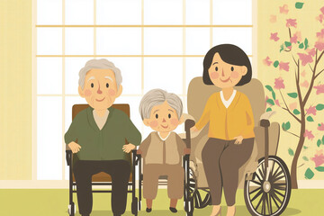 Elderly Retirement Concept Illustration with Senior Person