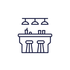 bar counter icon, line vector design