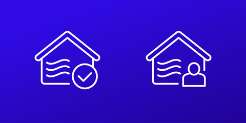 indoor air quality icons, line vector