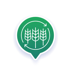 Regenerative agriculture icon, sustainable farming concept, line vector