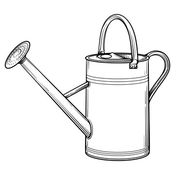 recommend clip art: Vector illustration of a watering can. Garden watering can isolated on white background.