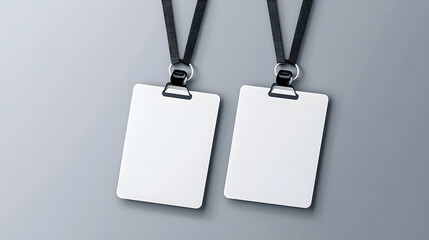 3D white circle plastic keychain mockup, on the chain, is a round badge with clear space for text or logo. Vector illustration isolated on a transparent background design in a photorealistic style