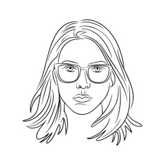 WOMEN FACE VECTOR ONE LINE ART ILLUSTRATION