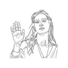 WOMEN FACE VECTOR ONE LINE ART ILLUSTRATION