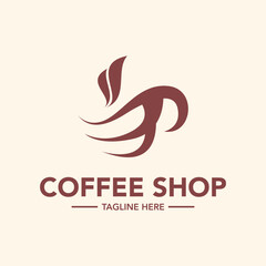 Coffee shop logo design illustration