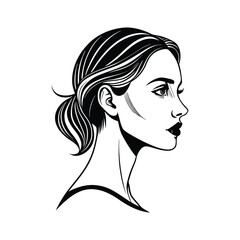 WOMEN FACE VECTOR ONE LINE ART ILLUSTRATION