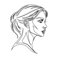 WOMEN FACE VECTOR ONE LINE ART ILLUSTRATION
