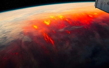 Stunning view of earth's atmosphere from space