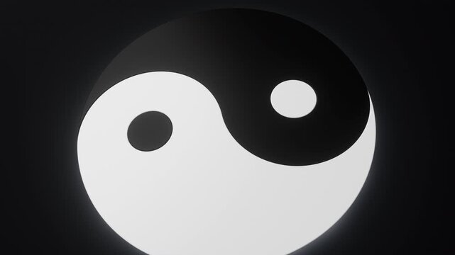 Chinese ancient taiji yin-yang pattern symbol, 3d rendering.