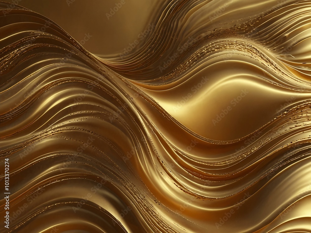 Poster abstract golden texture with wavy patterns.