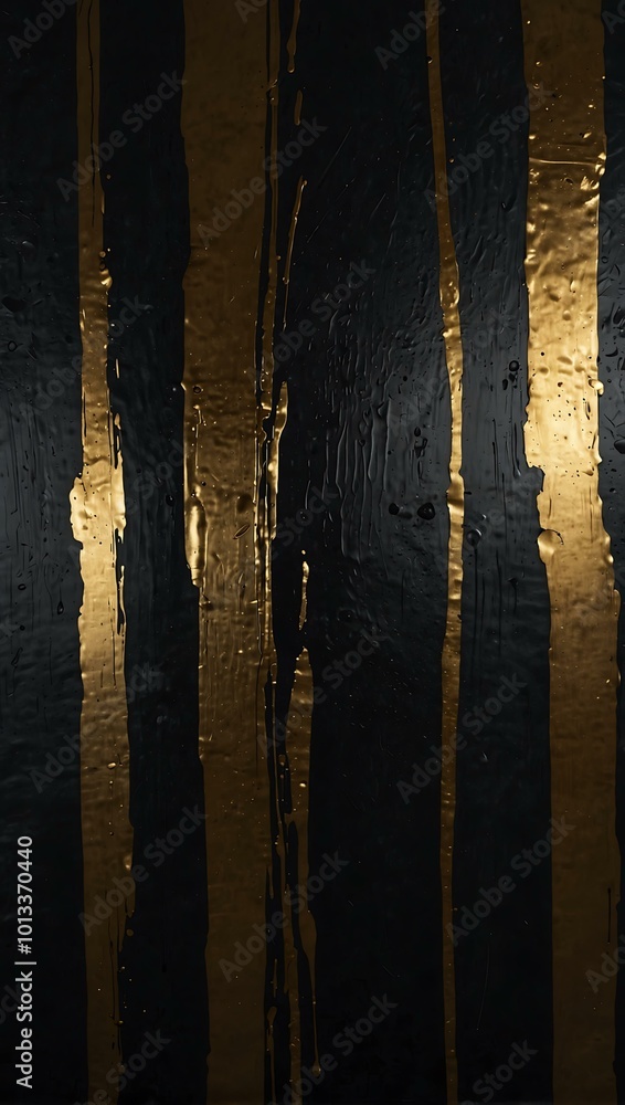 Poster abstract metallic paint smears creating texture on a dark background.