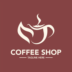 Coffee shop logo design illustration