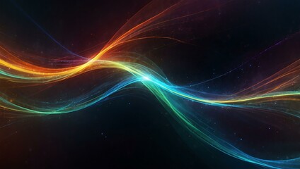 Abstract wave of light and color representing futuristic energy flow.