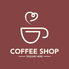 Coffee shop logo design illustration