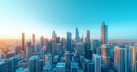 Office Skyscrapers in the City Financial and Business District