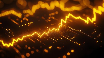 abstract financial chart with glowing lines and dots