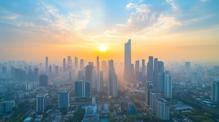 Fototapeta premium Office Skyscrapers in the City Financial and Business District