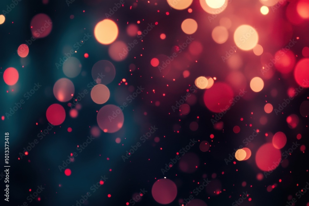 Poster fuzzy backdrop with red and dark bokeh highlights
