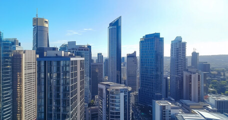 Office Skyscrapers in the City Financial and Business District
